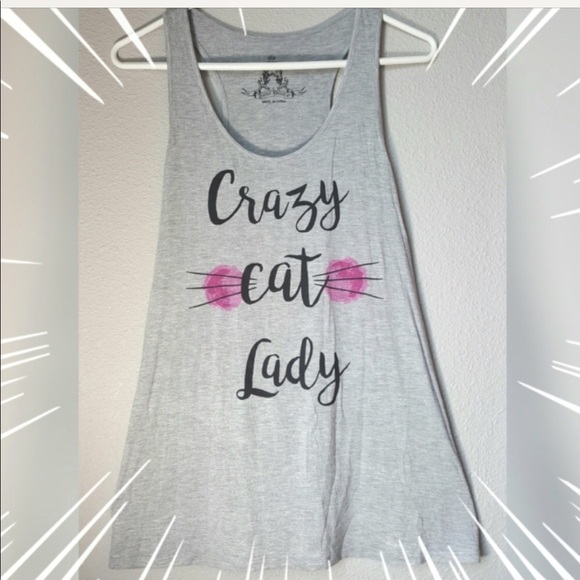 Bear Dance Tops - Crazy Cat Lady Tank NWOT